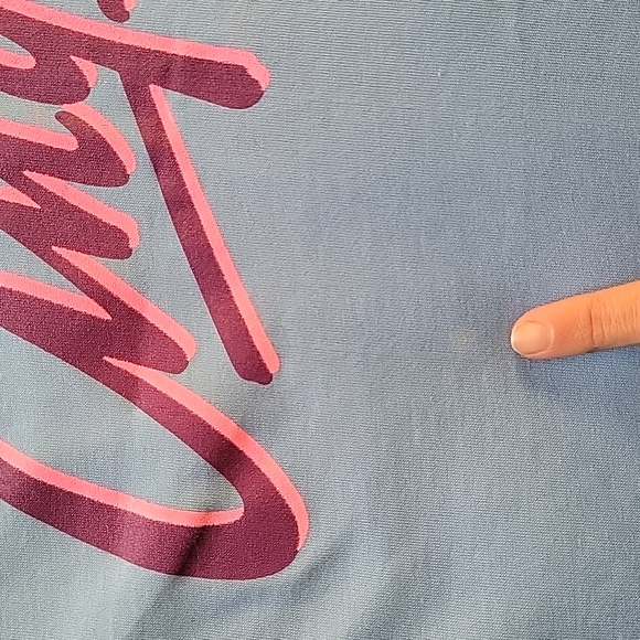 American Vintage Screen Stars Rene & Angela pastel blue band tee shirt | MENS L - Picture 9 of 9